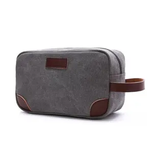 custom printed high quality canvas mens toiletry bag travel makeup storage bag makeup bag wholesale