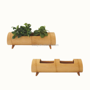Macetas Decorativas de Bambú para Hogar, Hotel, Restaurante y Jardín, Soportes para Macetas <span class=keywords><strong>con</strong></span> Dos Orificios Rectangulares - Product Image 2
