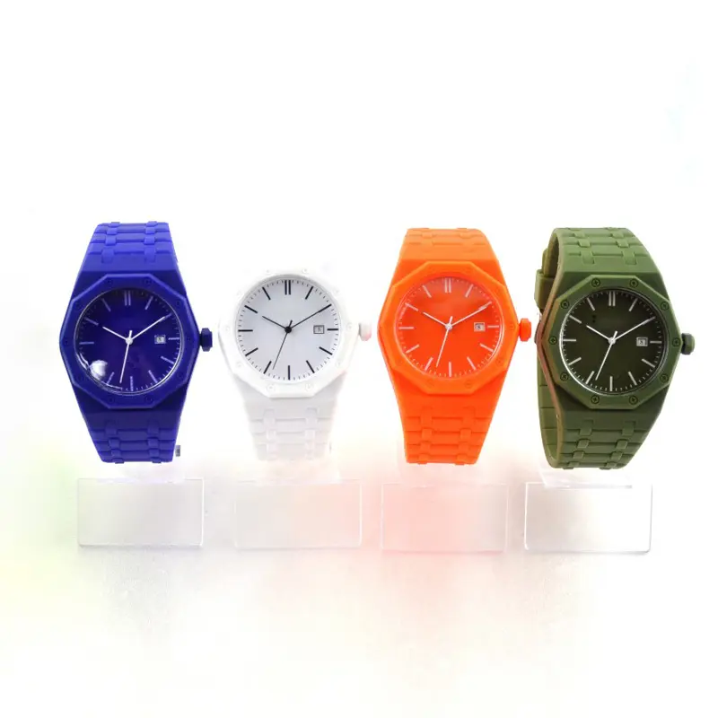 Waterproof colorful cheap custom logo plastic watches for men sport