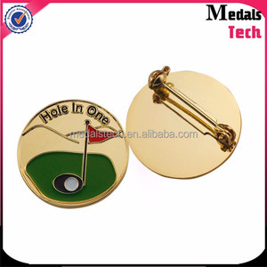 Znic material de aleación de metal verde hojas forma el nombre de <span class=keywords><strong>la</strong></span> empresa insignia con pin de seguridad - Product Image 3