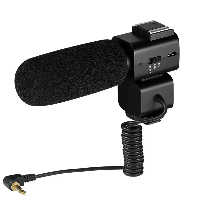 ORDRO HDV Microphone Bên Ngoài Có Thể Sạc Lại Microphone Hotshoe Video Kỹ Thuật Số Máy Ảnh Video Chuyên Nghiệp Máy Ảnh