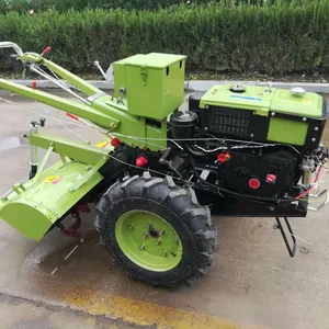 Tractor eléctrico para caminar de 12HP, arranque manual con cultivador giratorio, arado