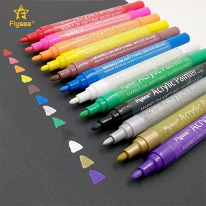 ขายตรง Oem 12สีที่เหมาะสมพื้นผิวใดๆกันน้ำมืออาชีพปากกามาร์กเกอร์สี - Product Image 4