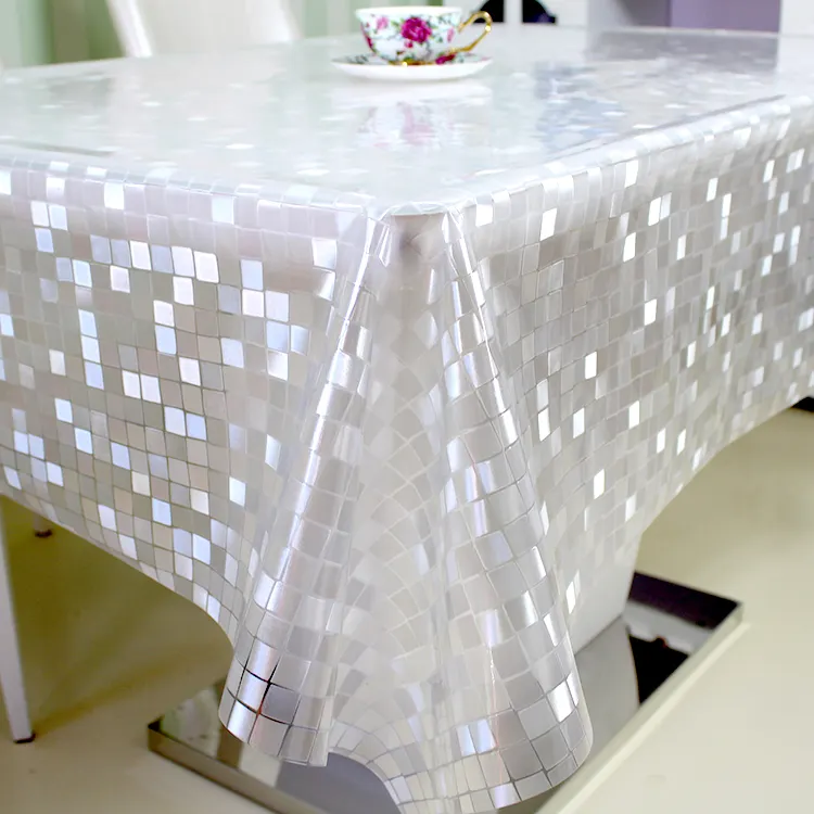 Cubierta de mesa transparente de Pvc suave, gruesa, de plástico, venta al por mayor de fábrica