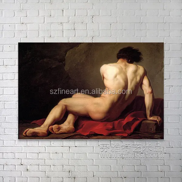 100% handmade Impressional Nude Oil painting of the man
