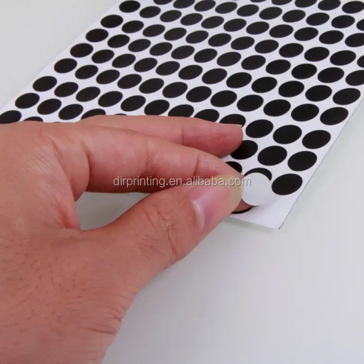 Étiquettes autocollantes rondes noires, étiquette autocollante en papier, rond blanc, 1 pièce
