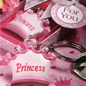 baby shower gunsten roze prinses kroon thema hars sleutelhanger