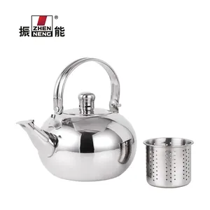 Hervidor de agua de acero inoxidable con silbato, accesorio de cocina de alta calidad de 14CM, tamaño pequeño, hervidor de té no eléctrico con filtro