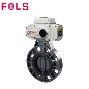 industrial electric plastic PVC PPH butterfly valve