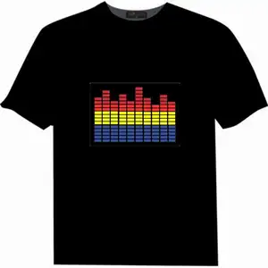 Custom Light Up Sound Activated El Flashing t Shirt/ Led t Shirt for world cup