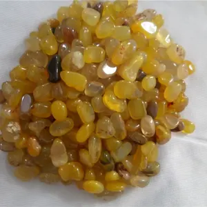 Low price raw yellow agate Quartz crystal Tumbled Stone for healing and decoration