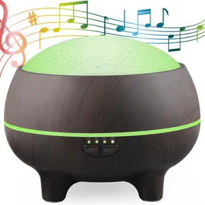 Hidly 300Ml Donker Houtnerf Aroma Diffuser Met Bluetooth Speaker Waterloze Auto-Off, 4 Timer Instellingen Voor Slaapkamer, Eetkamer