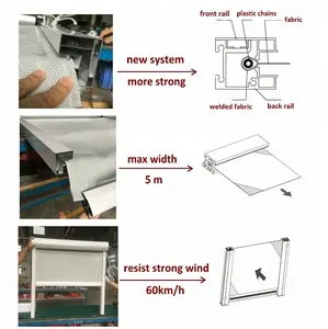 Outdoor Roller Blind Better Than Zip Track System Side Rail Wind Protection Outdoor Roller Blind