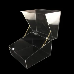 Свадебный большой декоративный пластиковый прозрачный ящик для хранения, акриловый ящик для хранения с крышкой, оптовая продажа
