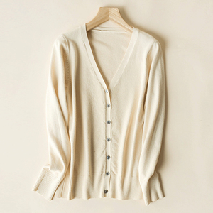 Custom Women Thin Knit Long Sleeve Sweater V Neck <strong>Spring</strong> Autumn <strong>Cardigan</strong> - Product Image 5