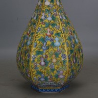 2024 chinois Antique fait à la main Famille fleur porcelaine céramique Collection Vase avec motif de calebasse peint à la main pour la décoration intérieure