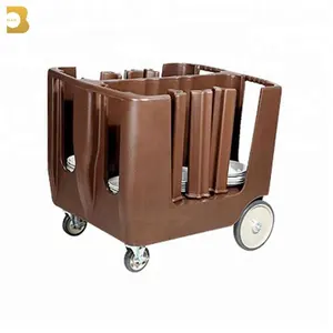 Forniture ristorante PE marrone durevole snella regolabile piatto caddy