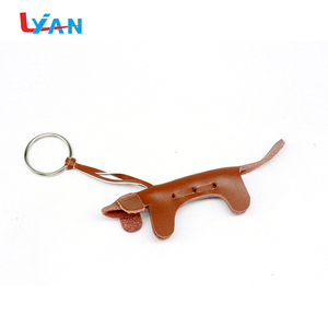 Small Custom Leather Dog Keychain