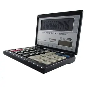 Ordinateur portable pliant calculatrice CT-8833V, Calculatrice scientifique Euro convertisseur calculatrice