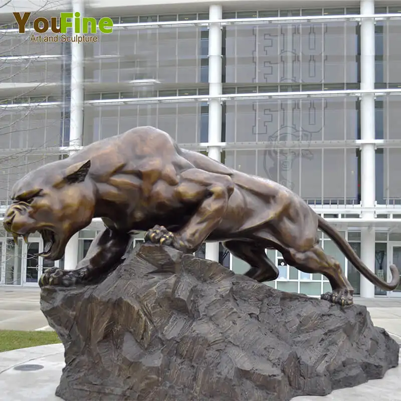 Garten dekorative Tiers kulpturen Bronze lebensgroße Panther Statue