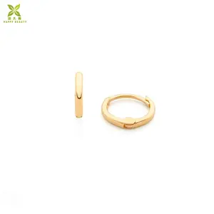 ขนาดเล็กเด็กสาว14K Gold Plated Mini Huggie ต่างหู