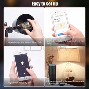 Edison Wifi LED Edison ánh sáng bóng đèn Wi-Fi thông minh E26 Dimmable Vintage Glass rõ ràng 80 khách sạn LED Filament 360 độ-45-50 700 110 - Product Image 6