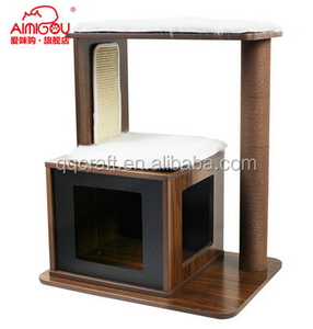 BSCI QQ-pet Direkt ab Werk Preisgünstiger Umweltfreundlicher Moderner Cartoon-Katzenbaum / Katzenmöbel aus Holz - Product Image 1