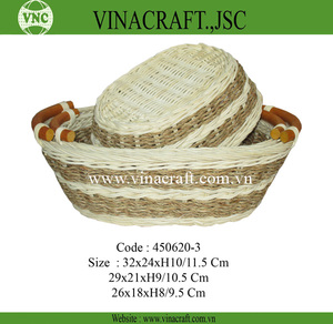 Cestas de almacenamiento rectangulares divididas naturales hechas a mano tela de madera plástica y metal para semillas y artículos diversos para uso en la cocina - Product Image 2