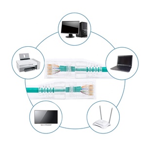 RJ45 Slim cat6A vá dây cáp Ethernet với Boot PVC Đúc 48 lõi cáp sợi quang giá mỗi mét màu đỏ 8 mèo cáp <span class=keywords><strong>UTP</strong></span> - Product Image 2