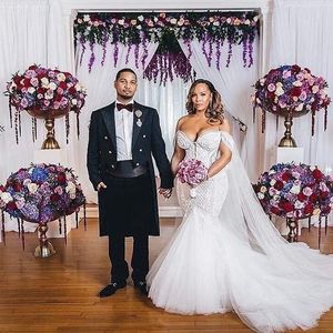 Abito da sposa con spalle scoperte Plus Size Vestido de noiva Brand Lace Pattern <span class=keywords><strong>Tulle</strong></span> Mermaid abiti da sposa abito da sposa - Product Image 2