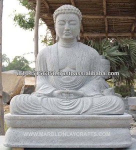 White Marble Buddha Idol Statue - Product Image 1