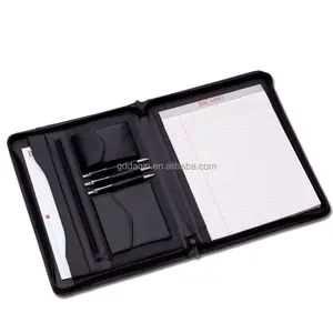 A4 PU leather file folder bag, folder and portfolio, zippered portfolio