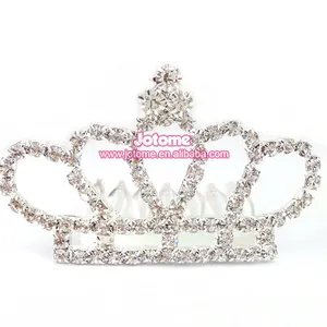 Pente de tiara de cabelo personalizado barato, mini coroa pequena em forma de tiara para noiva, bebê, menina