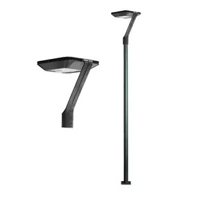 Outdoor Parking Area Yard LED Post Top Light IP65 Aluminum Steel Pole 50W 75W 100W LED Garden Light