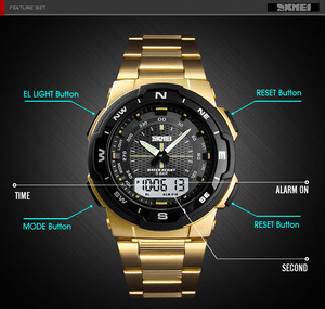 <span class=keywords><strong>SKMEI</strong></span>-<span class=keywords><strong>reloj</strong></span> deportivo de cuarzo para hombre, pulsera de lujo de negocios, resistente al agua, de acero inoxidable - Product Image 5
