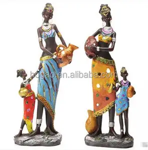 Poly resin exotische afrikanische Frauen figuren Haupt dekoration Geschenk