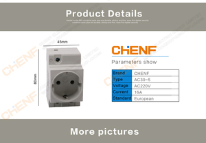 Shenniu — prise de courant murale sur rail spécial, 230V 16a en forme MCB - Product Image 6