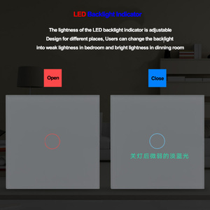 Topshine EU 4 Gang Trắng Glass Bảng Điều Chỉnh Cảm Ứng Điện Dung Cảm Biến Chuyển Mạch Làm Việc Như Trên Off Chuyển Đổi Với Có Thể Điều Chỉnh <span class=keywords><strong>LED</strong></span> Trở Lại Ánh Sáng - Product Image 5