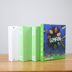 Kích thước tùy chỉnh PVC 3-lỗ Vòng chất kết dính phổ biến kinh doanh thẻ thư mục tập tin với 2 túi in logo phổ biến nộp hồ sơ sản phẩm - Product Image 5