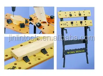 पोर्टेबल तह लकड़ी/इस्पात निर्माण काम बेंच/काम की मेज
