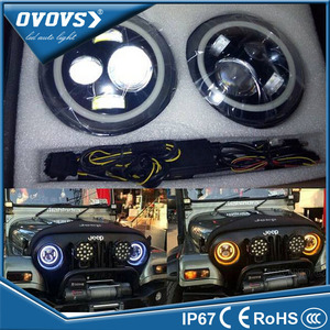 OVOVS gros salut/lo faisceau 7 pouce 20 w/40 w led wrangler phare pour j-eep - Product Image 1