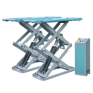 Fixed scissor lift used for car repairing on the ground