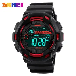 SKMEI 1243 Men Digital Wristwatches LED Display Multiple Time Zone 50M Waterproof Clock Relogio Masculino Outdoor Sports Watches