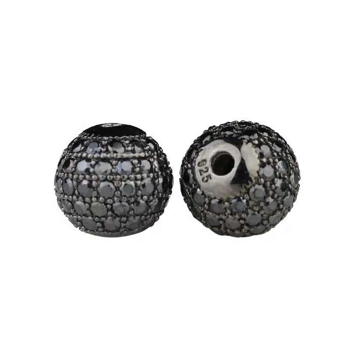Perles en métal noir pour la fabrication de bijoux, vente en gros, livraison gratuite
