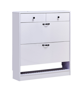 Chine Offre Spéciale <span class=keywords><strong>pas</strong></span> <span class=keywords><strong>cher</strong></span> prix bois 2 étagères en panneaux de particules organisateur rack mini armoire à chaussures avec 2 tiroirs pour la maison - Product Image 2