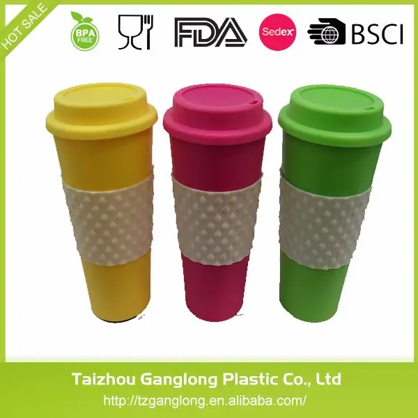 Écologique matériau Bpa-Livraison En Plastique café tasses 500 ml (PPX) Simple Paroi En Plastique Tasse de Café