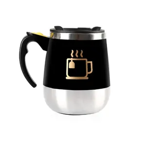 Taza mezcladora automática eléctrica de acero inoxidable, taza de café mezcladora automática de doble capa