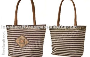 BOLSO DE MUJER DE ALGODÓN TISNADO A MANO CON CIERRE DE CORDÓN Y 1 COMPARTIMENTO PARA USO DIARIO - Product Image 2