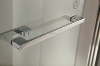 Porte de douche coulissante double à ferme structure en acier inoxydable, design moderne à fermeture douce, en pierre artificielle, pour hôtels et appartements