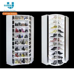 New Design Wholesale Shoes Corner Wall Rotary Display Shelf Customized Rotating Wall Shelving for Fashion Shoes Shop